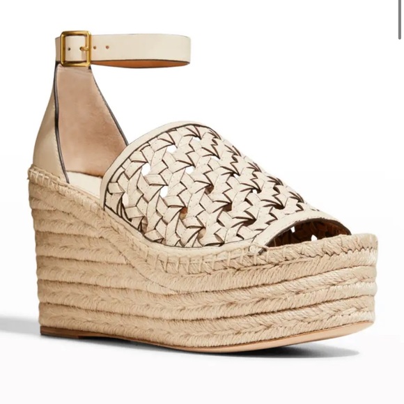 Tory Burch Shoes Tory Burch Basketweave Espadrille Wedge Sandals